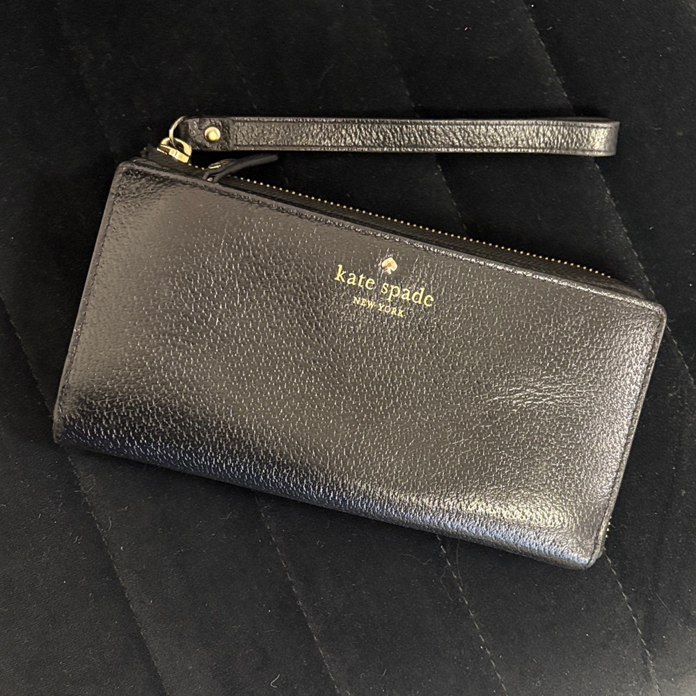 Kate Spade Black Leather Wristlet
